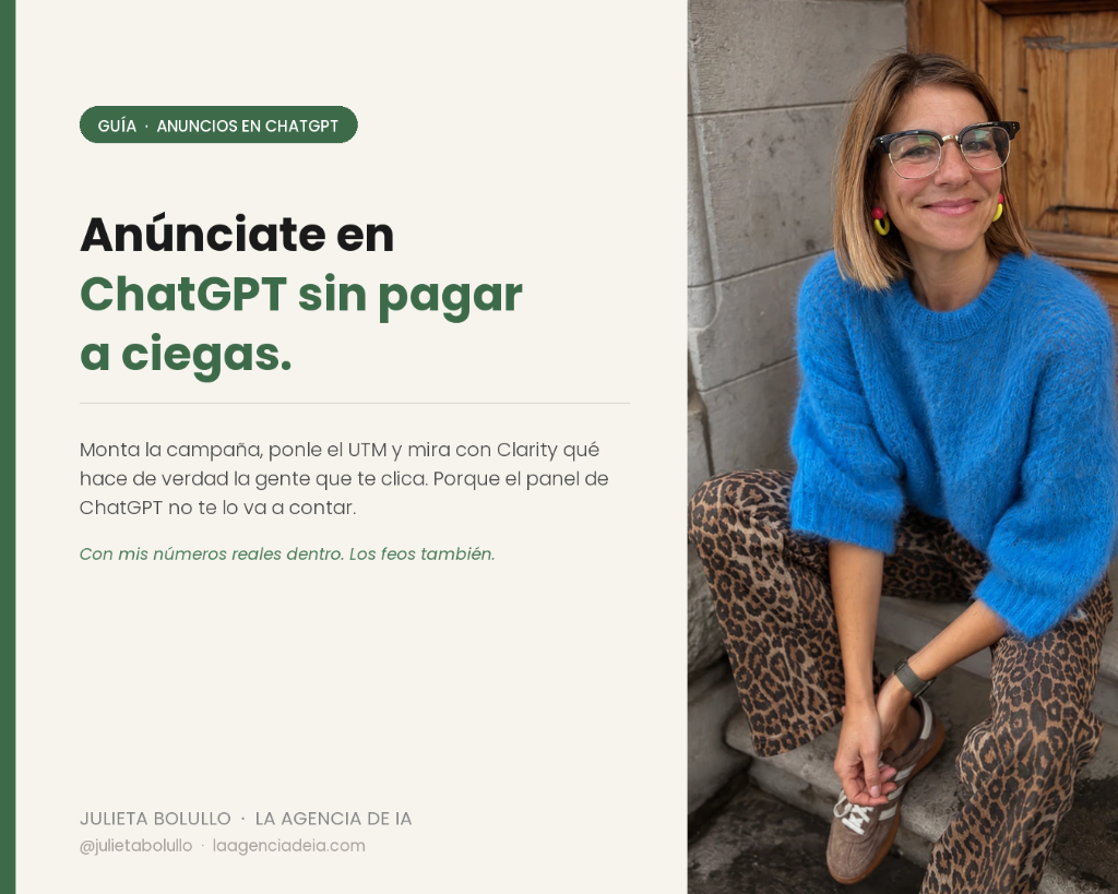 Anúnciate en ChatGPT sin pagar a ciegas.