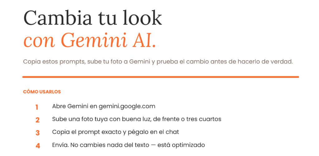 Prompts para tu nuevo look