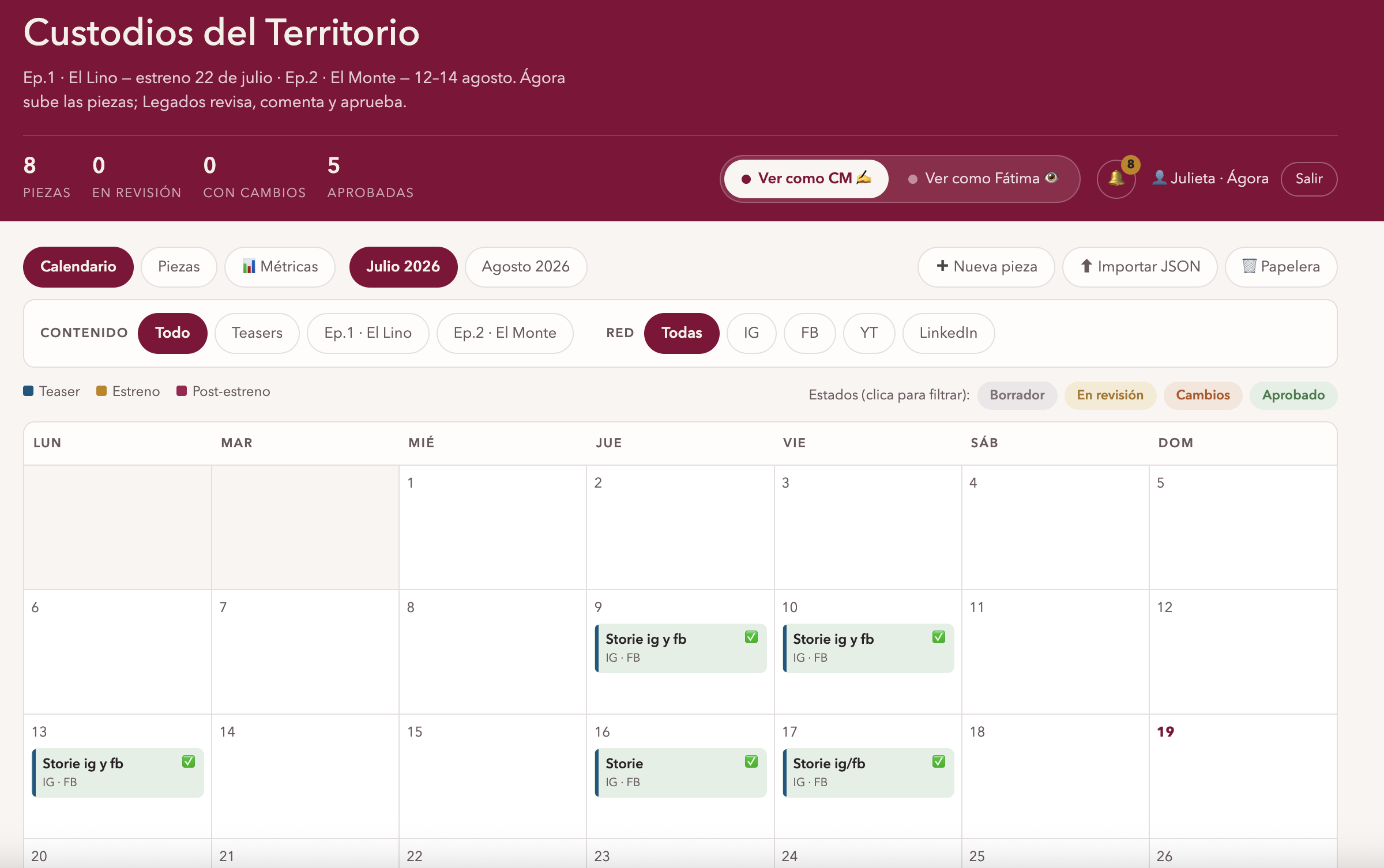Portal de aprobación brandeado de La Centralita
